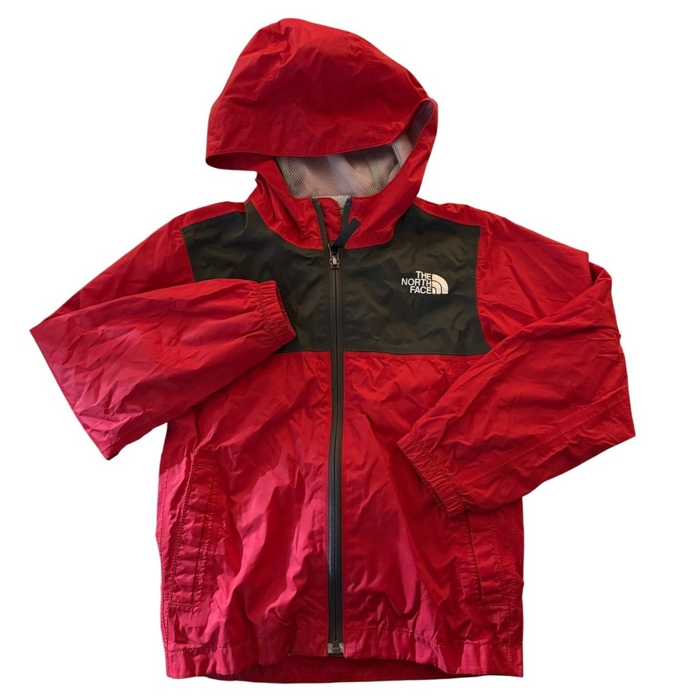 The North Face‎ Kids Red Hooded Windbreaker Jacket Full Zip Size 5 (XXS)
